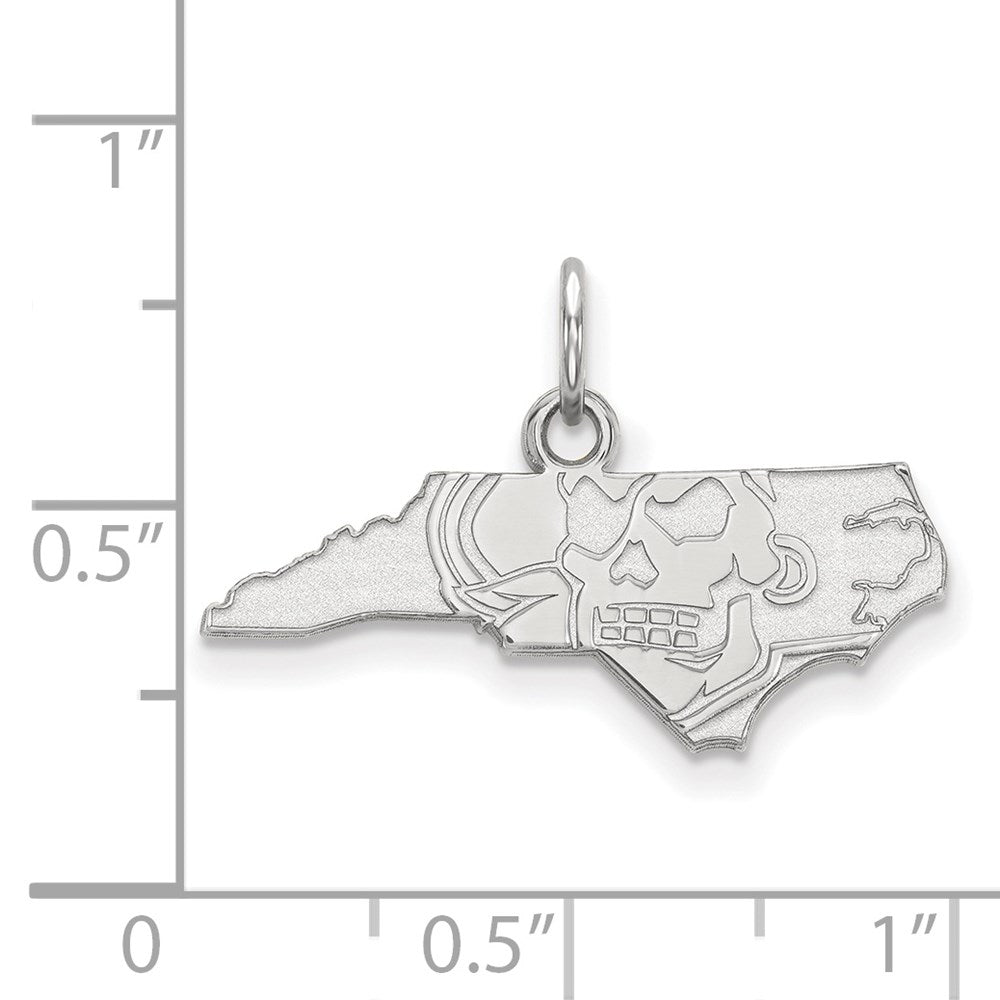14k White Gold LogoArt East Carolina University Map Extra Small Pendant