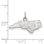 10k White Gold LogoArt East Carolina University Map Extra Small Pendant