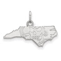Sterling Silver Rhodium-plated LogoArt East Carolina University Map Extra Small Pendant