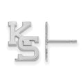 14k White Gold LogoArt Kansas State University K-S Small Post Earrings