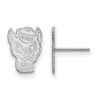 14k White Gold LogoArt North Carolina State University Wolf Small Post Earrings