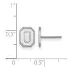 Sterling Silver Rhodium-plated LogoArt The Ohio State University Letter O Extra Small Post Earrings