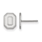 14k White Gold LogoArt The Ohio State University Letter O Extra Small Post Earrings