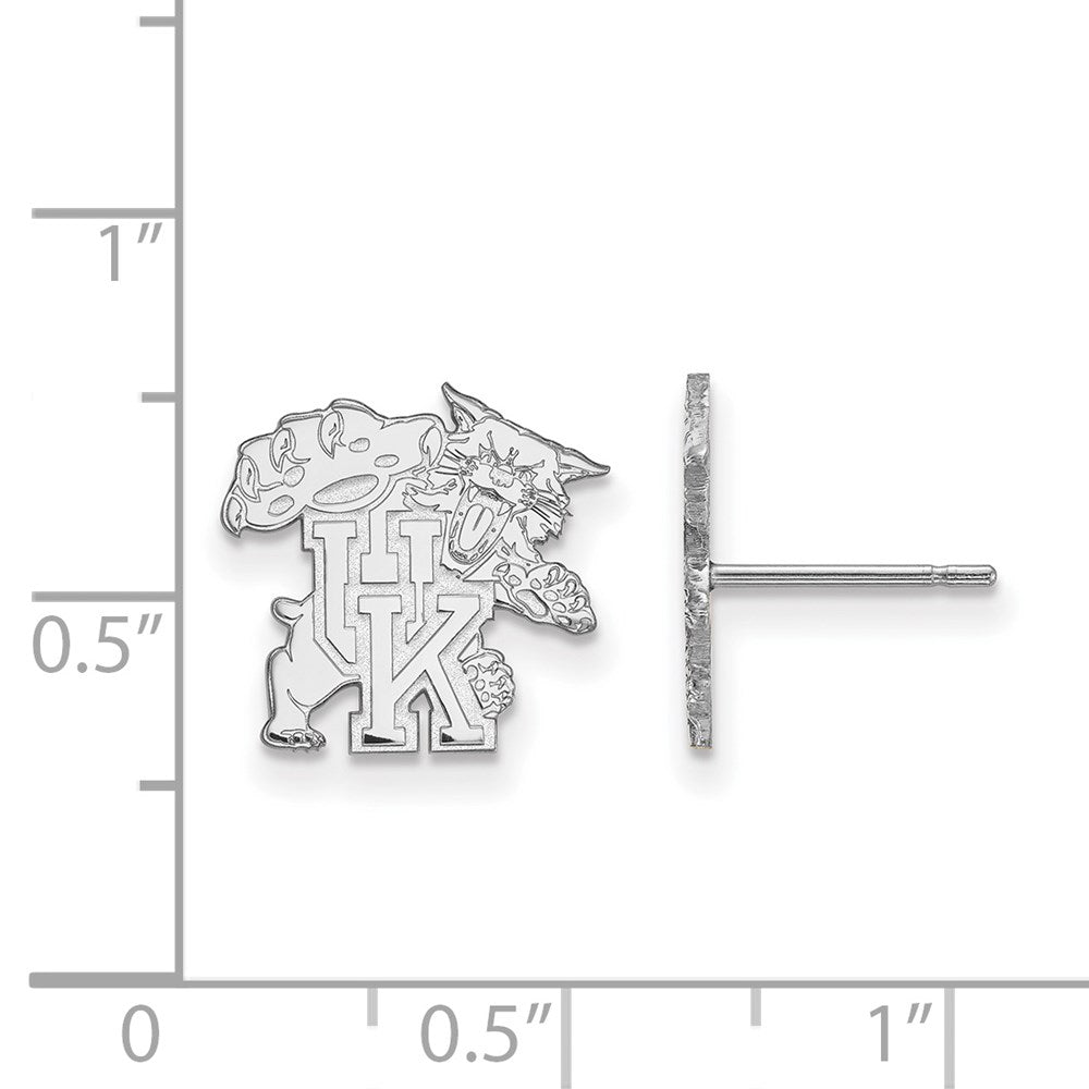 10k White Gold LogoArt University of Kentucky U-K Wildcat Small Post Earrings