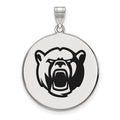Sterling Silver Rhodium-plated LogoArt Baylor University Extra Large Enameled Disc Pendant
