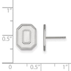 Sterling Silver Rhodium-plated LogoArt The Ohio State University Letter O Small Post Earrings