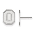 Sterling Silver Rhodium-plated LogoArt The Ohio State University Letter O Small Post Earrings