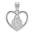 Sterling Silver Rhodium-plated LogoArt Purdue University Boilermakers Train Logo Heart Pendant