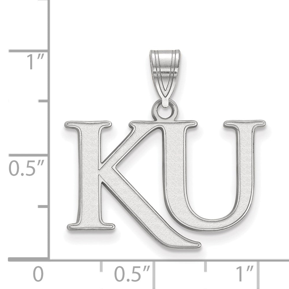 10k White Gold LogoArt University of Kansas K-U Medium Pendant