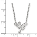14k White Gold LogoArt Virginia Tech HokieBird Small Pendant 18 inch Necklace