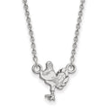 10k White Gold LogoArt Virginia Tech HokieBird Small Pendant 18 inch Necklace