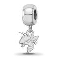 Sterling Silver Rhodium-plated LogoArt Georgia Institute of Technology Yellow Jacket Extra Small Dangle Bead Charm