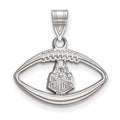 Sterling Silver Rhodium-plated LogoArt Purdue University Boilermakers Train Logo Football Pendant