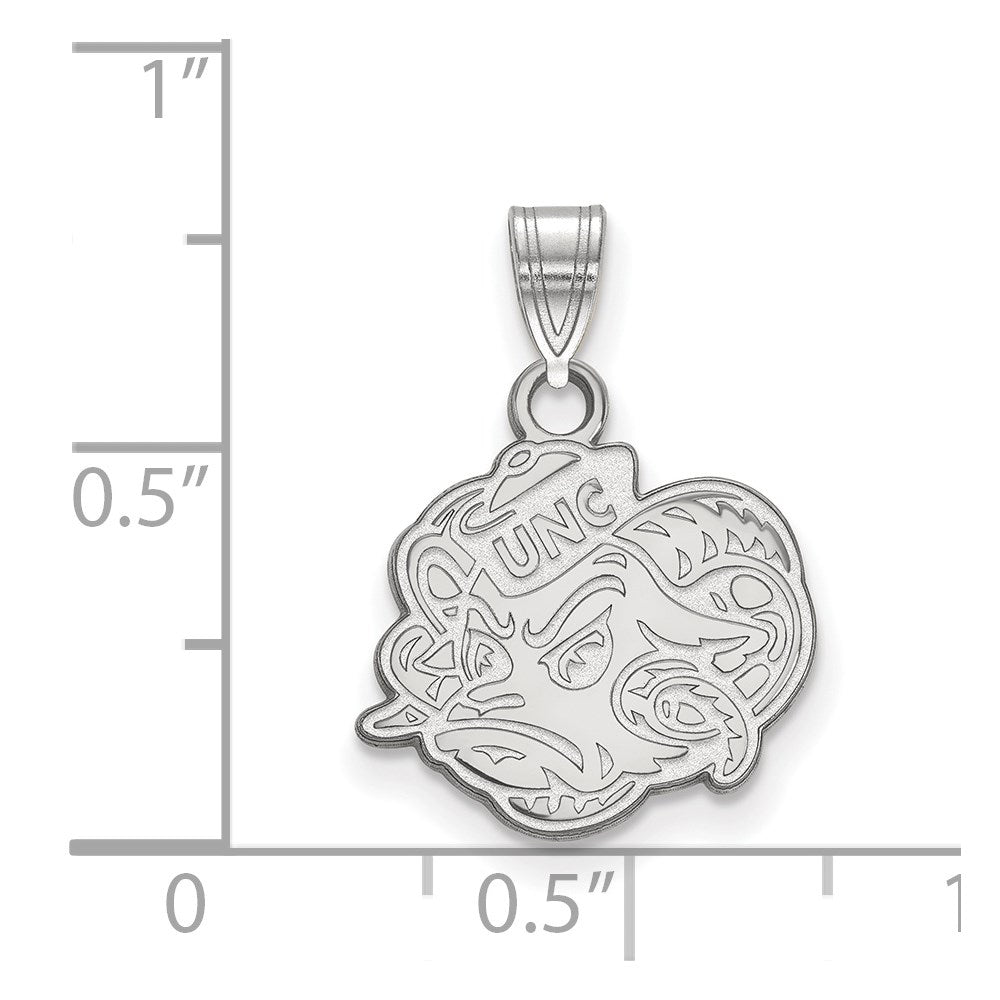 14k White Gold LogoArt University of North Carolina Ram Small Pendant