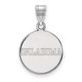 Sterling Silver Rhodium-plated LogoArt University of Oklahoma Medium Disc Pendant