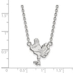 10k White Gold LogoArt Virginia Tech HokieBird Large Pendant 18 inch Necklace