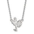 10k White Gold LogoArt Virginia Tech HokieBird Large Pendant 18 inch Necklace