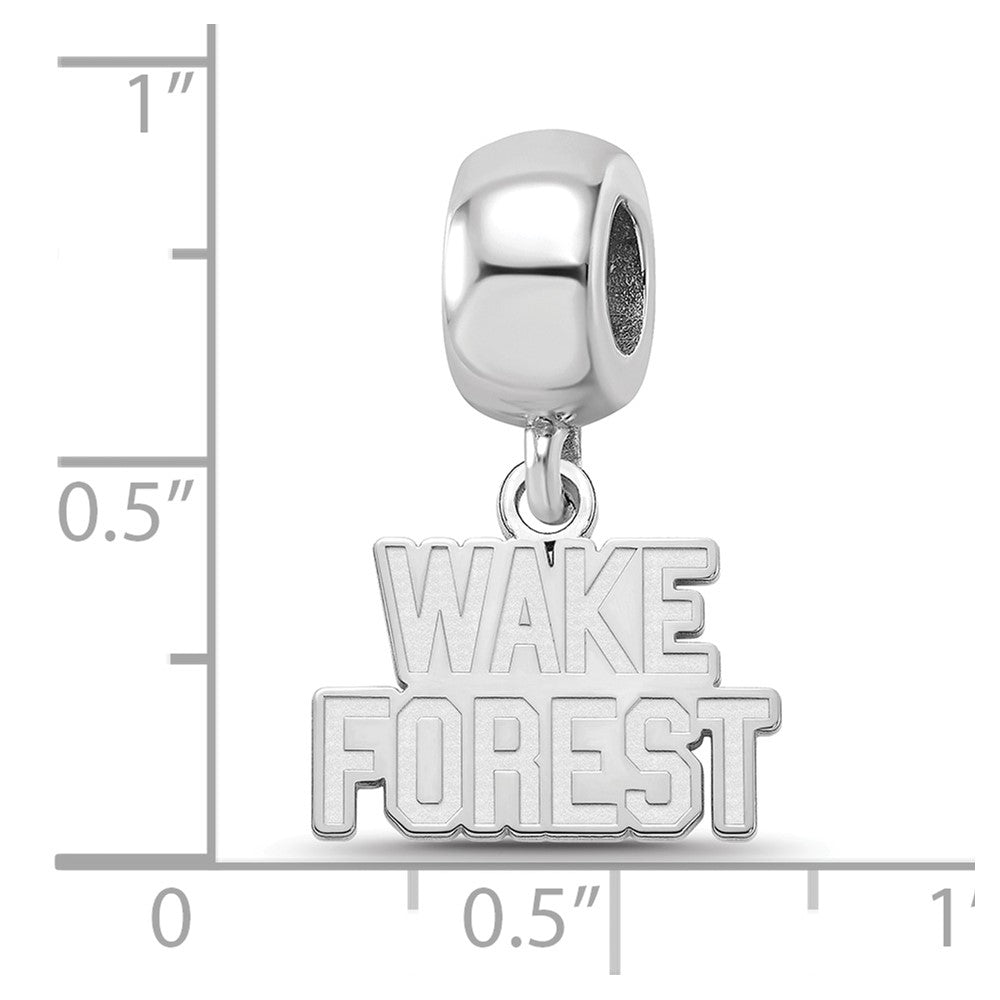 Sterling Silver Rhodium-plated LogoArt Wake Forest University W-F Deacon Extra Small Dangle Bead Charm