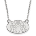 Sterling Silver Rhodium-plated LogoArt Auburn Tigers Small Pendant 18 inch Necklace