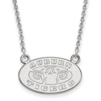 14k White Gold LogoArt Auburn Tigers Small Pendant 18 inch Necklace
