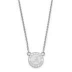 Sterling Silver Rhodium-plated LogoArt University of Alabama Crimson Tide Small Pendant 18 inch Necklace