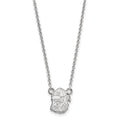 10k White Gold LogoArt University of Georgia Bulldog Small Pendant 18 inch Necklace
