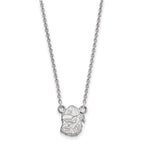 10k White Gold LogoArt University of Georgia Bulldog Small Pendant 18 inch Necklace