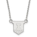 10k White Gold LogoArt University of Illinois Victory Badge Small Pendant 18 inch Necklace