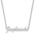 Sterling Silver Rhodium-plated LogoArt University of Kansas Jayhawks Script Pendant 18 inch Necklace