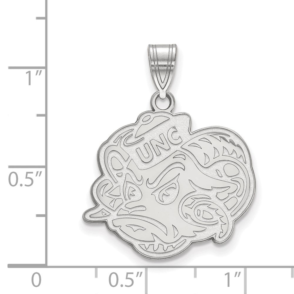 14k White Gold LogoArt University of North Carolina Ram Large Pendant