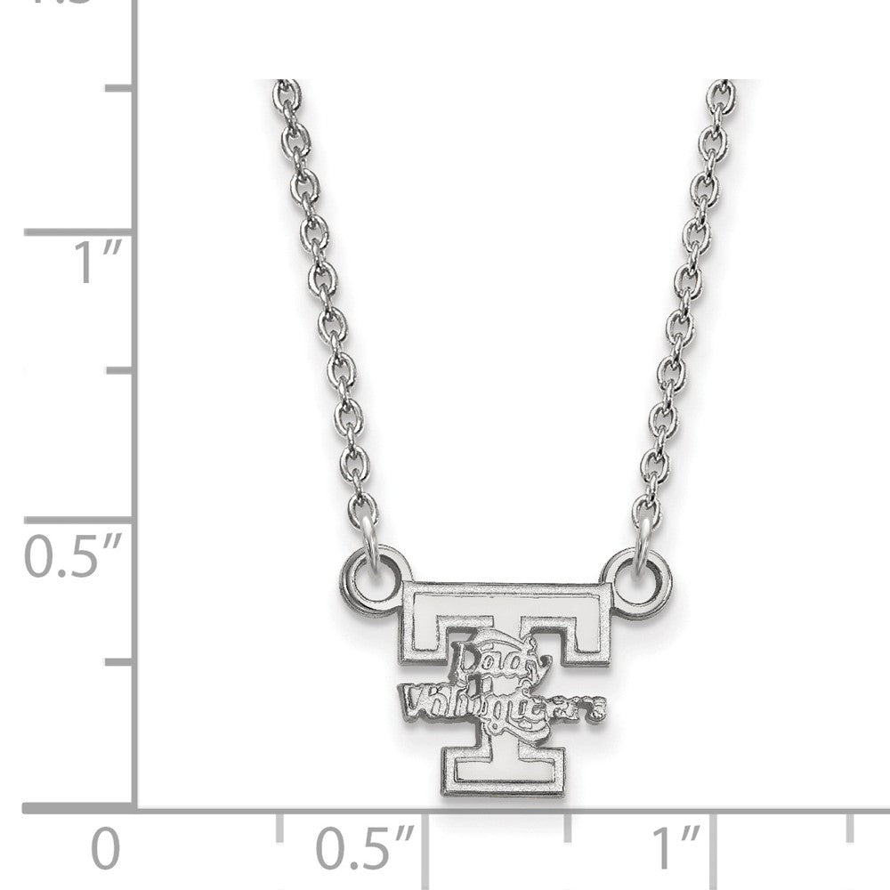 Sterling Silver Rhodium-plated LogoArt University of Tennessee Lady Volunteers Small Pendant 18 inch Necklace