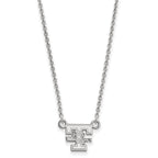 14k White Gold LogoArt University of Tennessee Lady Volunteers Small Pendant 18 inch Necklace