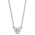 10k White Gold LogoArt University of Tennessee Lady Volunteers Small Pendant 18 inch Necklace