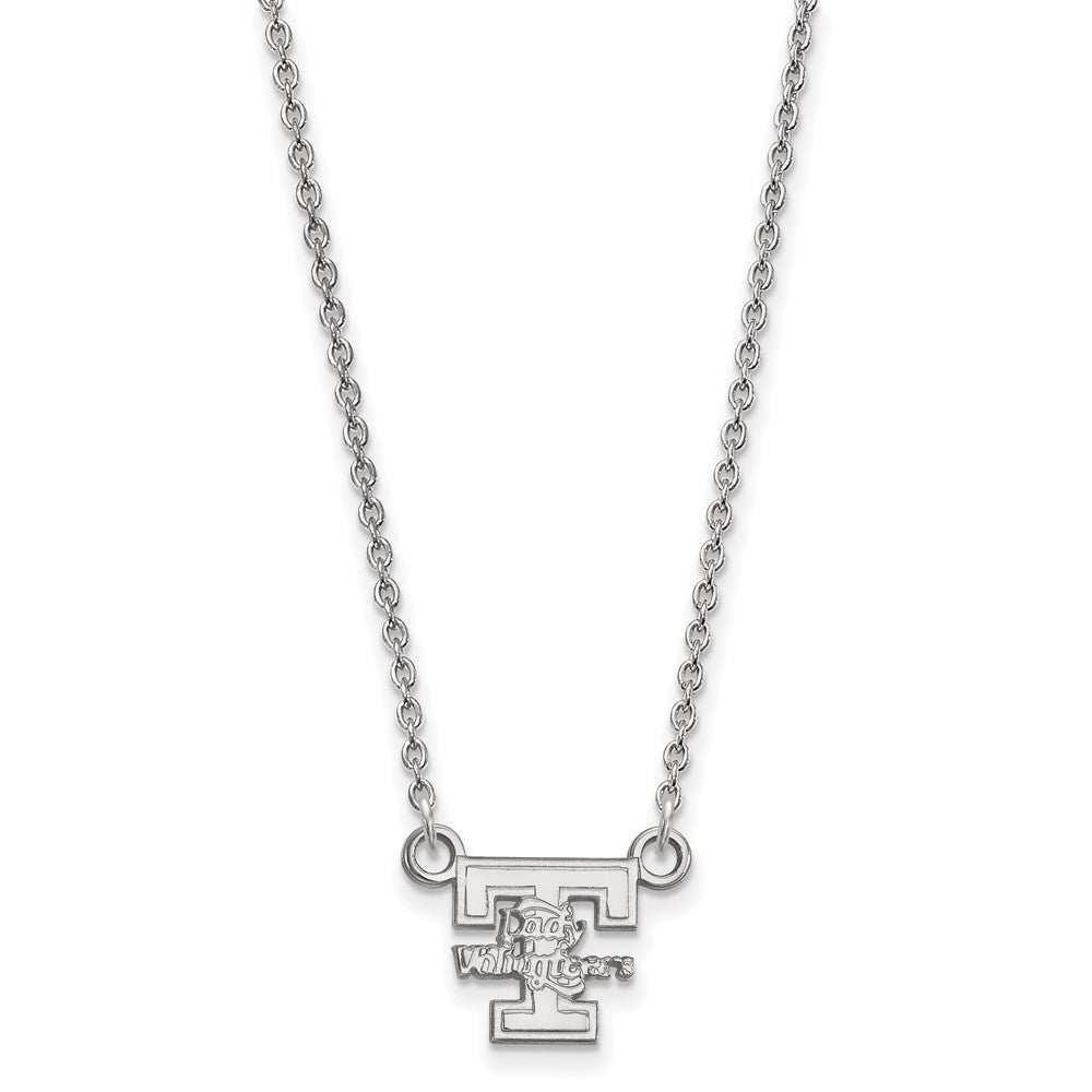 Sterling Silver Rhodium-plated LogoArt University of Tennessee Lady Volunteers Small Pendant 18 inch Necklace