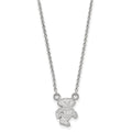 Sterling Silver Rhodium-plated LogoArt University of Wisconsin Badger Small Pendant 18 inch Necklace