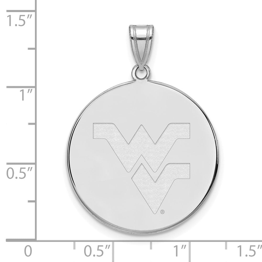 14k White Gold LogoArt West Virginia University W-V Extra Large Disc Pendant