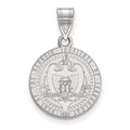 Sterling Silver Rhodium-plated LogoArt Georgia Institute of Technology Medium Crest Pendant