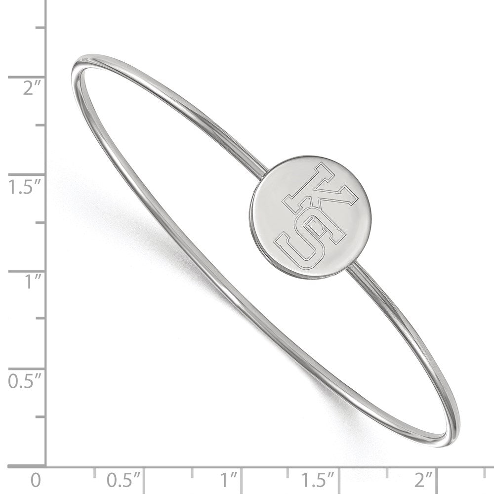 Sterling Silver Rh-plated LogoArt Kansas State University Bangle Slip on