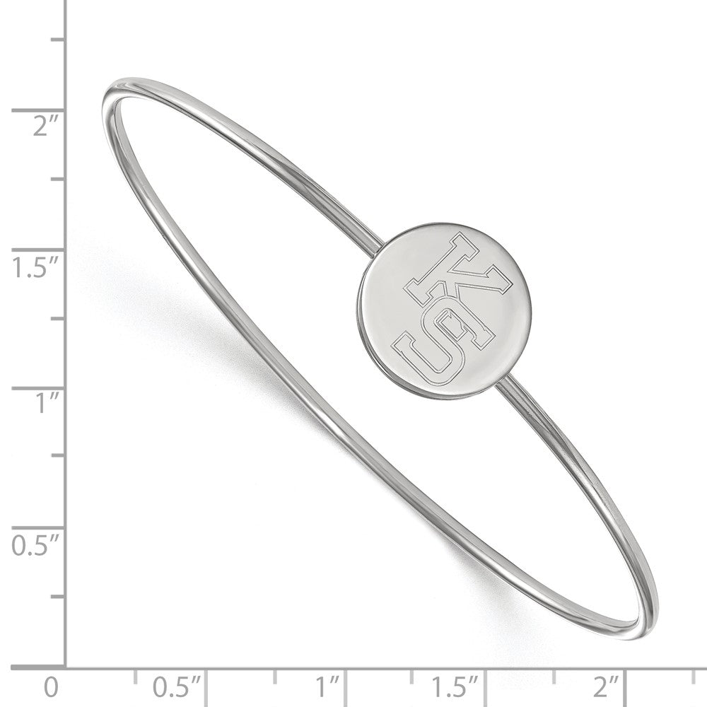 Sterling Silver Rh-plated LogoArt Kansas State University Bangle Slip on