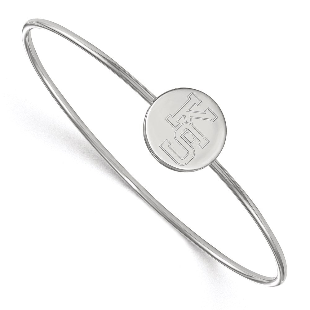 Sterling Silver Rh-plated LogoArt Kansas State University Bangle Slip on