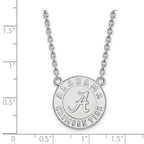 14k White Gold LogoArt University of Alabama Crimson Tide Large Pendant 18 inch Necklace