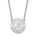 10k White Gold LogoArt University of Alabama Crimson Tide Large Pendant 18 inch Necklace