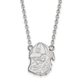 10k White Gold LogoArt University of Georgia Bulldog Large Pendant 18 inch Necklace