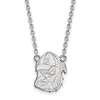 10k White Gold LogoArt University of Georgia Bulldog Large Pendant 18 inch Necklace