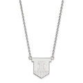 10k White Gold LogoArt University of Illinois Victory Badge Large Pendant 18 inch Necklace