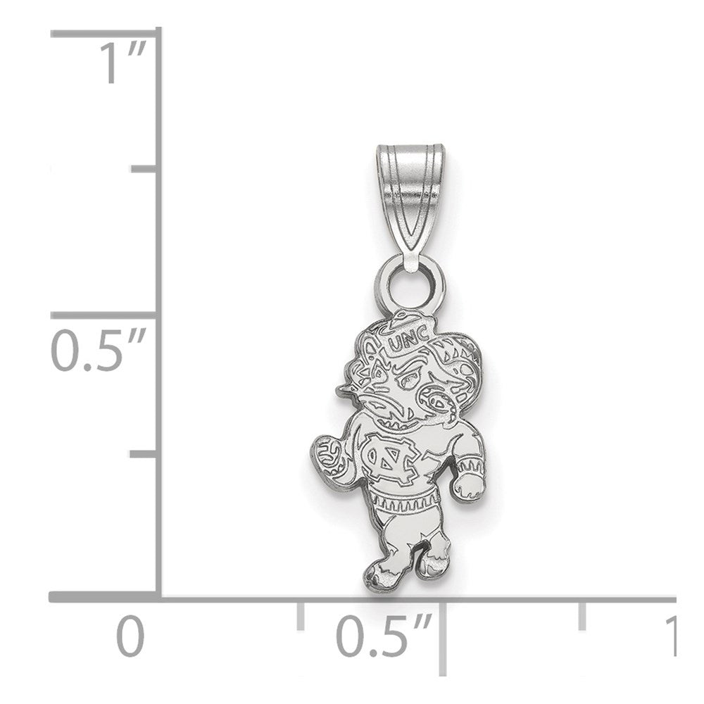 Sterling Silver Rhodium-plated LogoArt University of North Carolina Ram Small Pendant