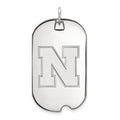 10k White Gold LogoArt University of Nebraska Letter N Large Dog Tag Pendant