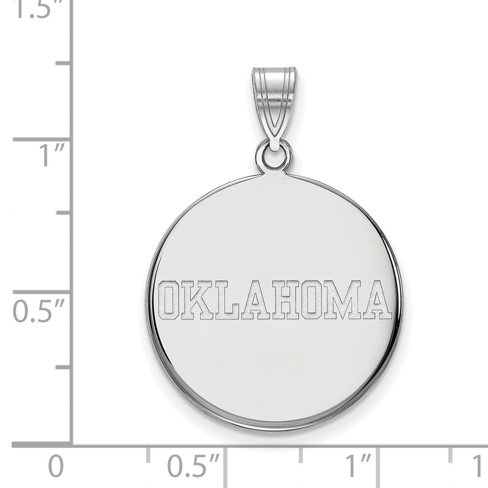 10k White Gold LogoArt University of Oklahoma Large Disc Pendant