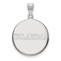 14k White Gold LogoArt University of Oklahoma Large Disc Pendant