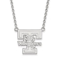 Sterling Silver Rhodium-plated LogoArt University of Tennessee Lady Volunteers Large Pendant 18 inch Necklace